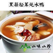 黑蒜松茸炖水鸭的做法