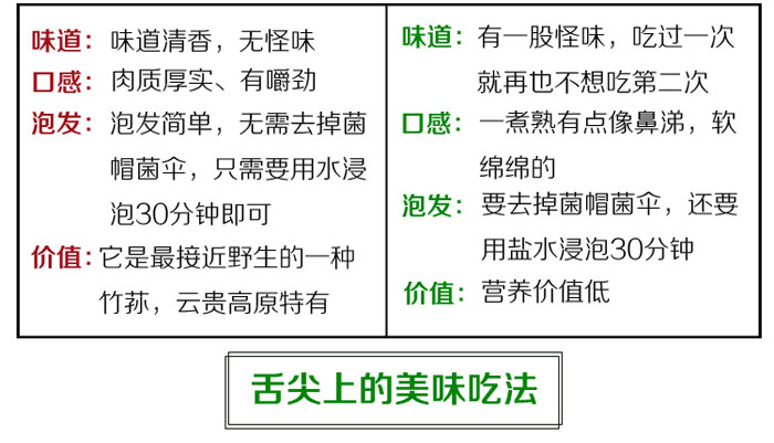 竹荪对比