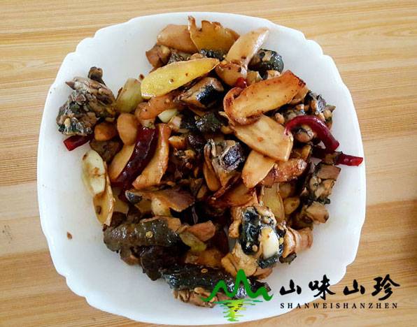 冰冻松茸炒乌鸡的做法